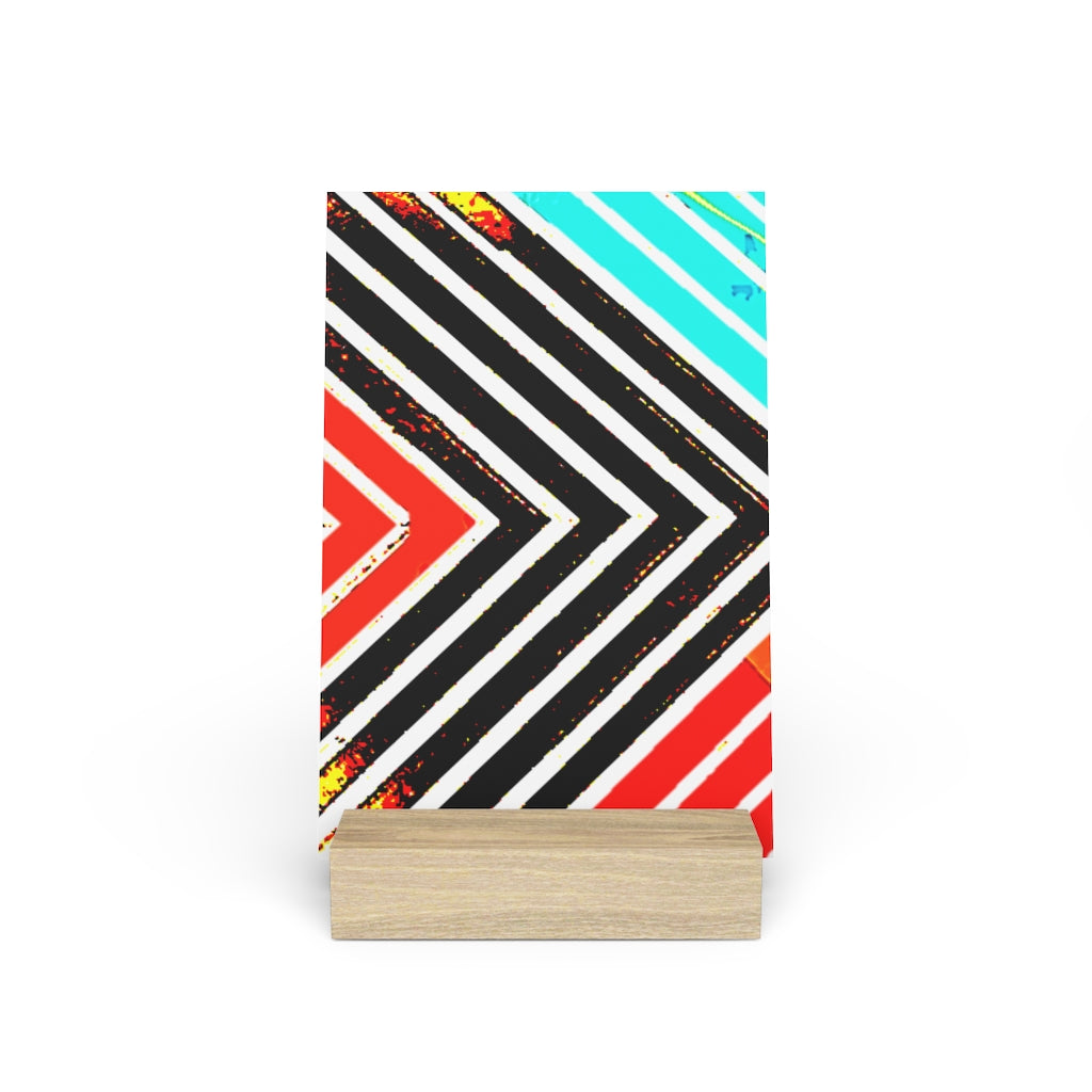 Abstract Stripped Gallery Board with Stand