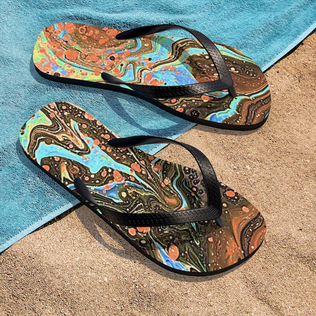 CDEJ Brown Unisex Flip-Flops