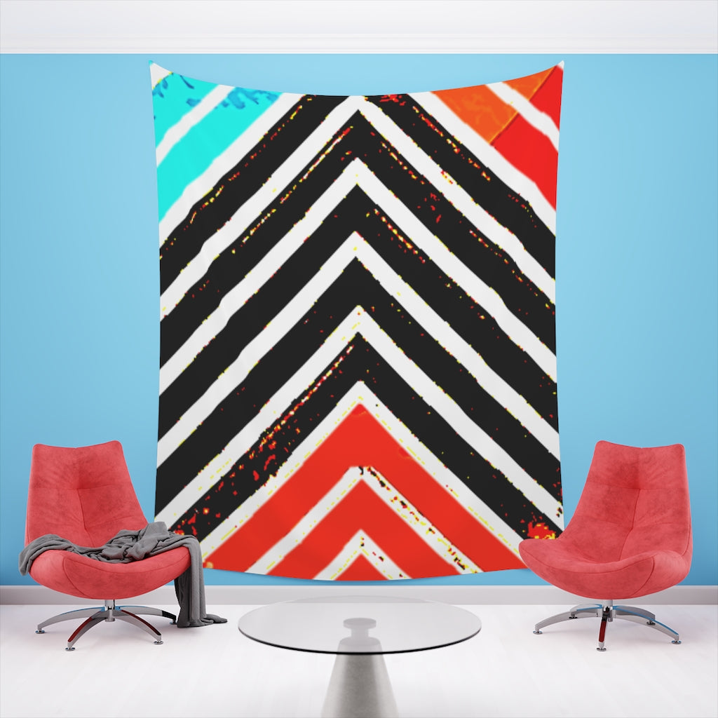 Abstract Stripped Printed Wall Tapestry