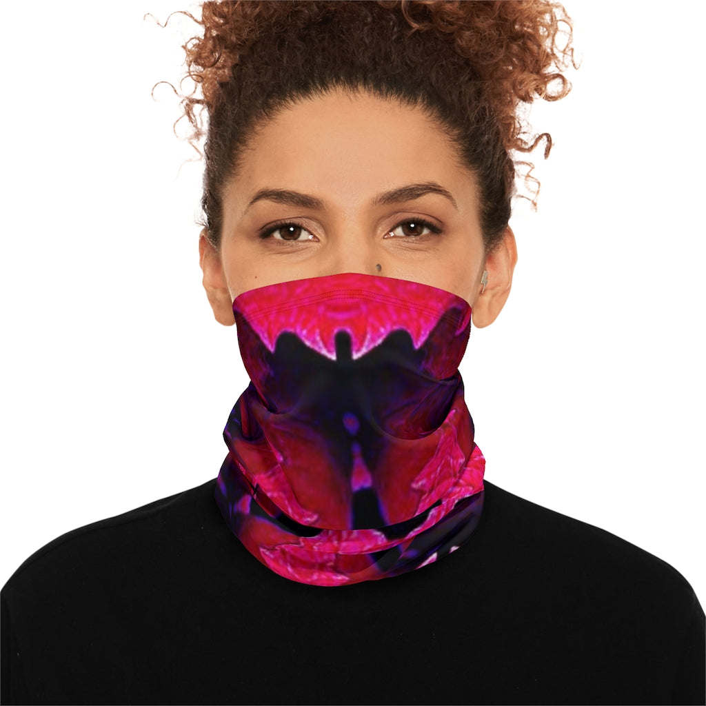 Red Winter Neck Gaiter With Drawstring