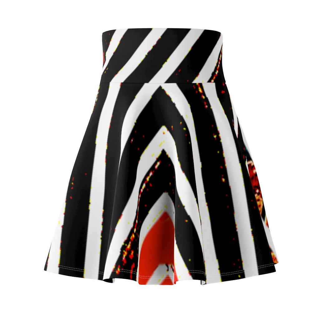 Combined Stripped Women's Skater Skirt