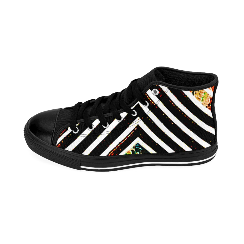 Multi-Stipped Women's High-top Sneakers