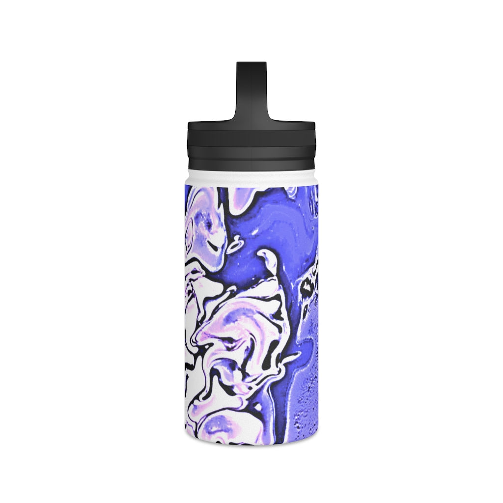 CDEJ Purple Marble Stainless Steel Water Bottle, Handle Lid