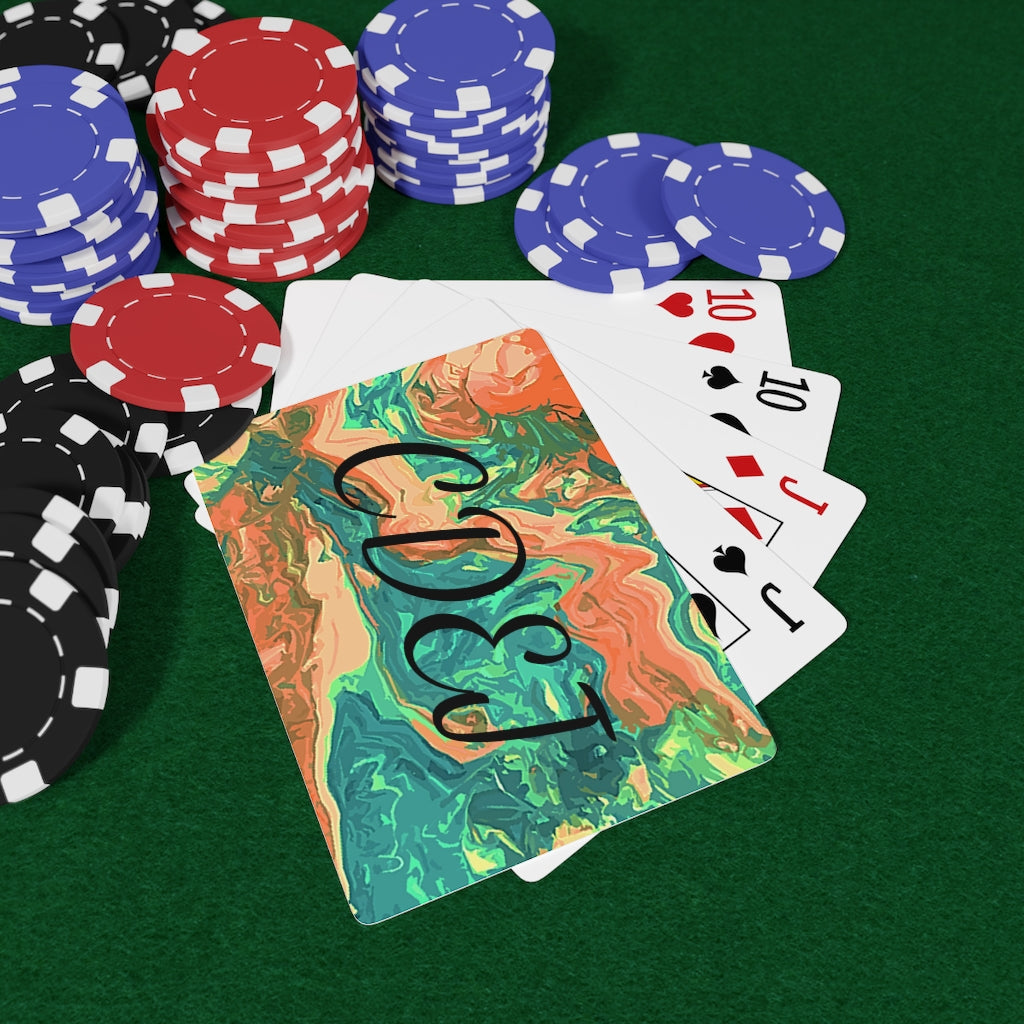 CDEJ Green Marble Custom Poker Cards