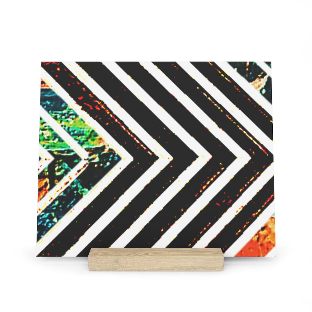 Multi-Colored Stripped Gallery Board with Stand