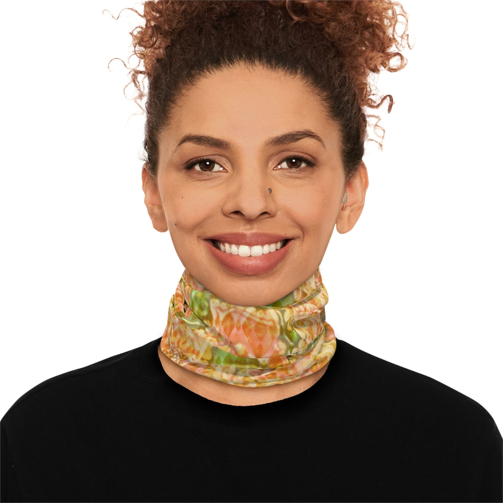 Floral Winter Neck Gaiter With Drawstring