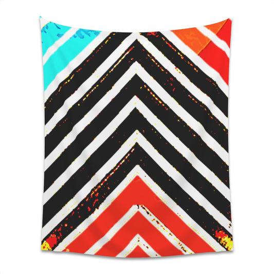 Abstract Stripped Printed Wall Tapestry