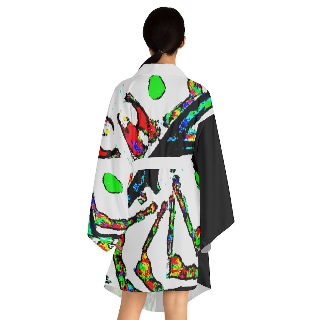 Painted Money Long Sleeve Kimono Robe