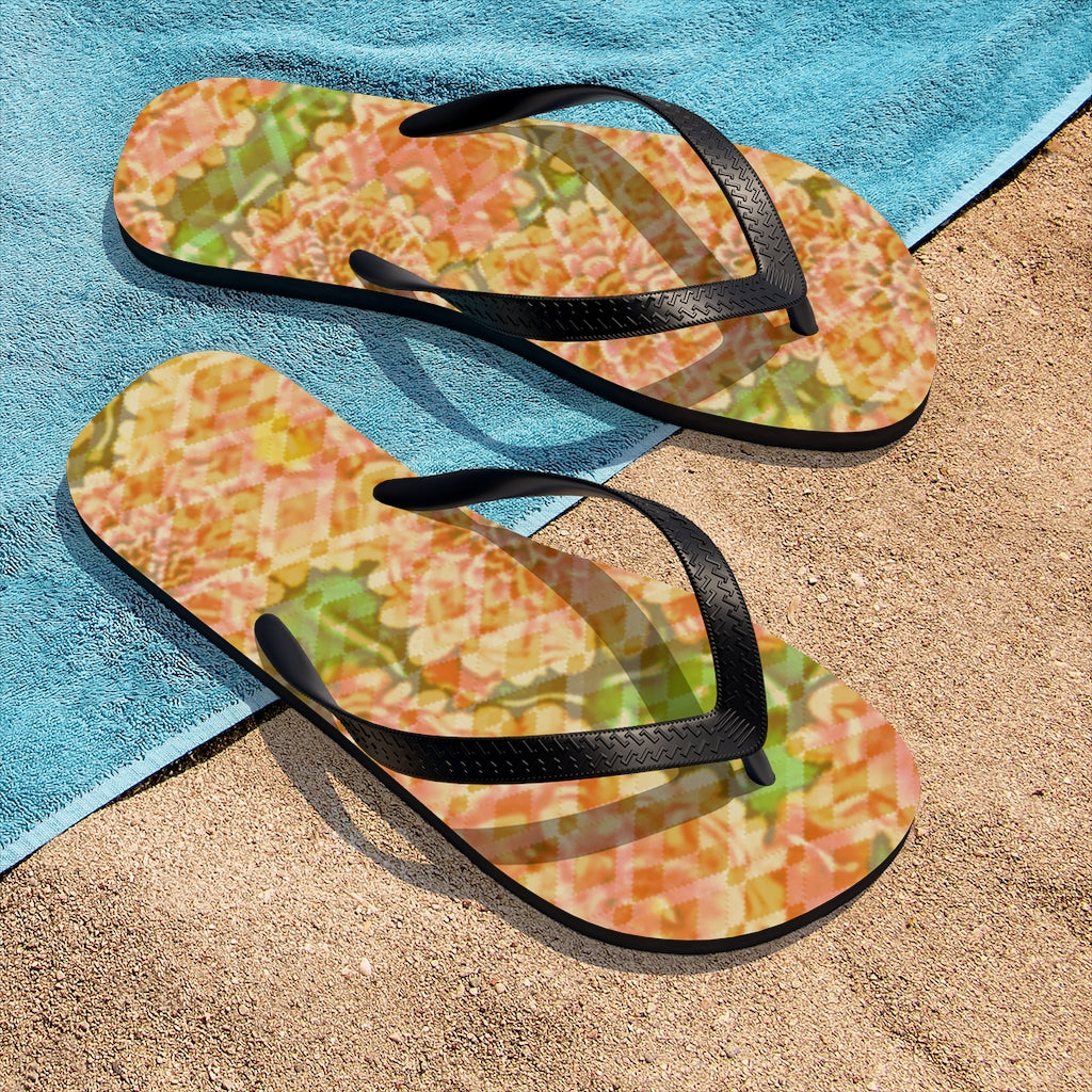 Faded Floral Unisex Flip-Flops