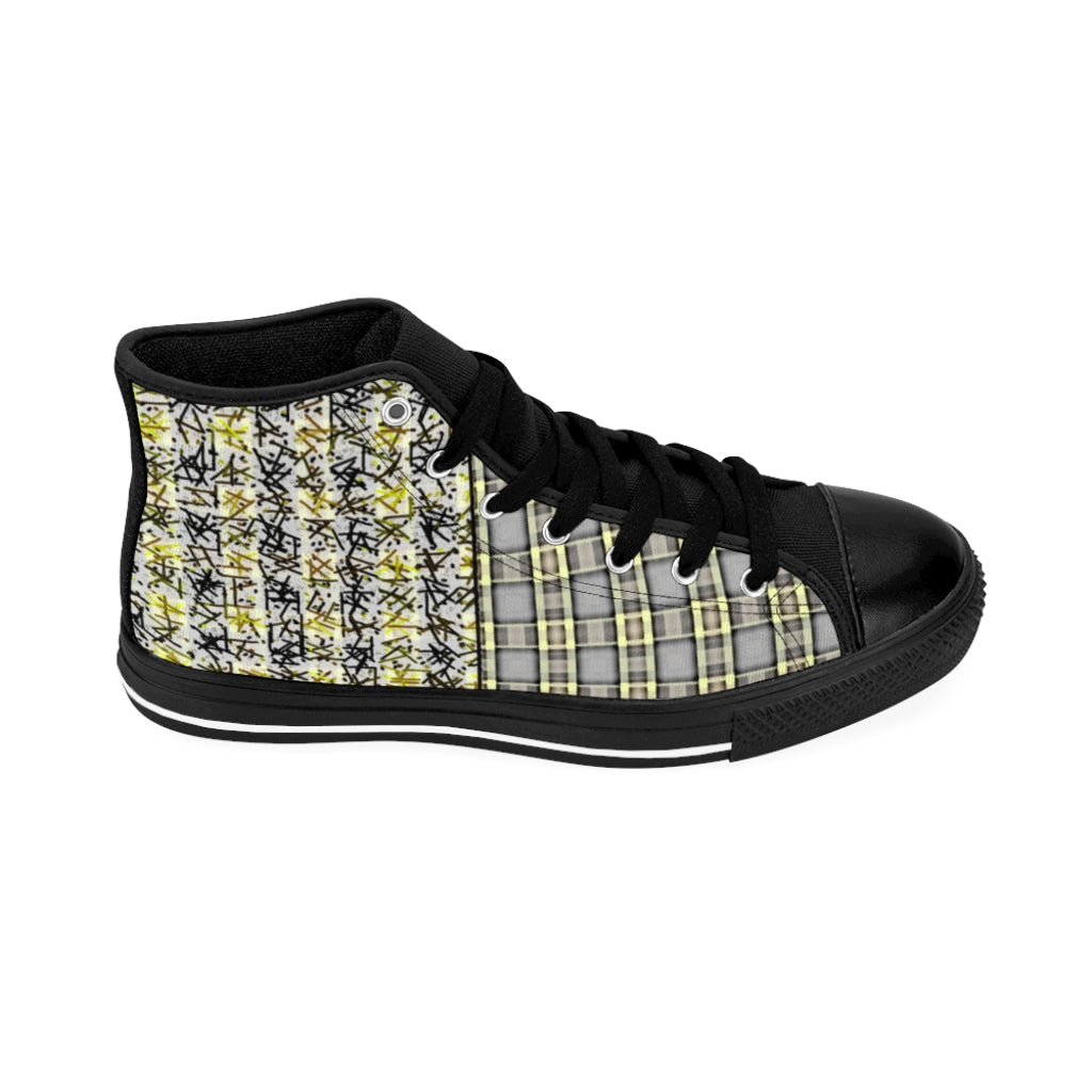 Patchwork Plad Men's High-top Sneakers