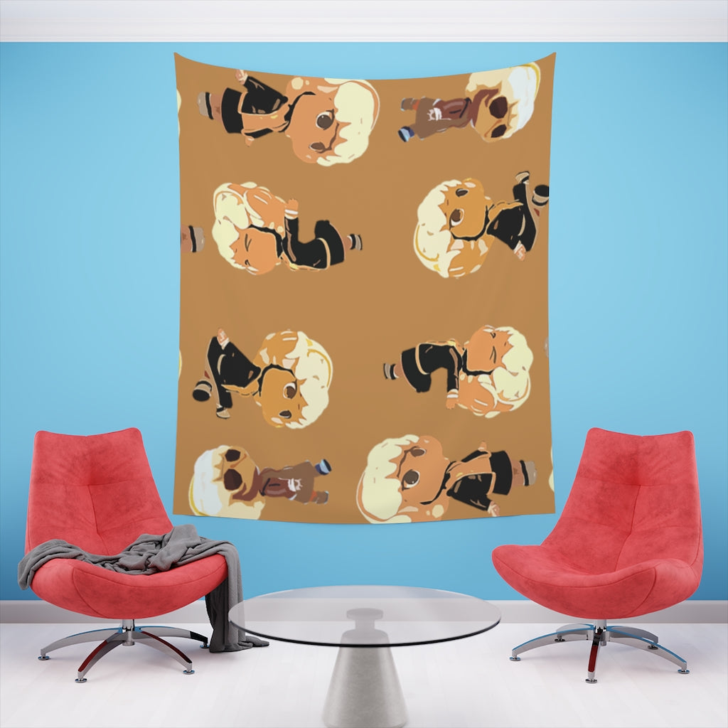 Orange Printed Wall Tapestry