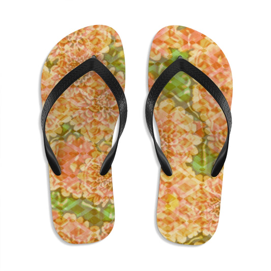 Faded Floral Unisex Flip-Flops