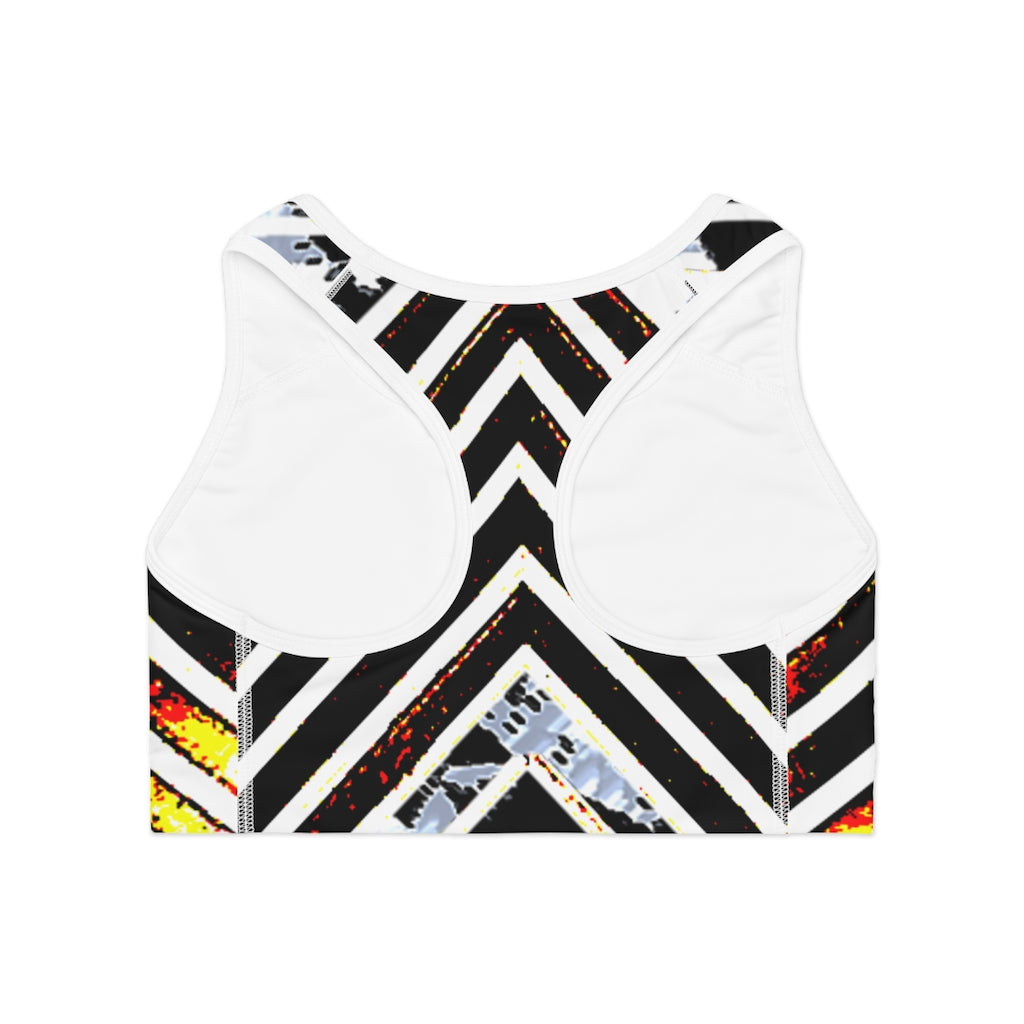 Stripped Sports Bra (AOP)