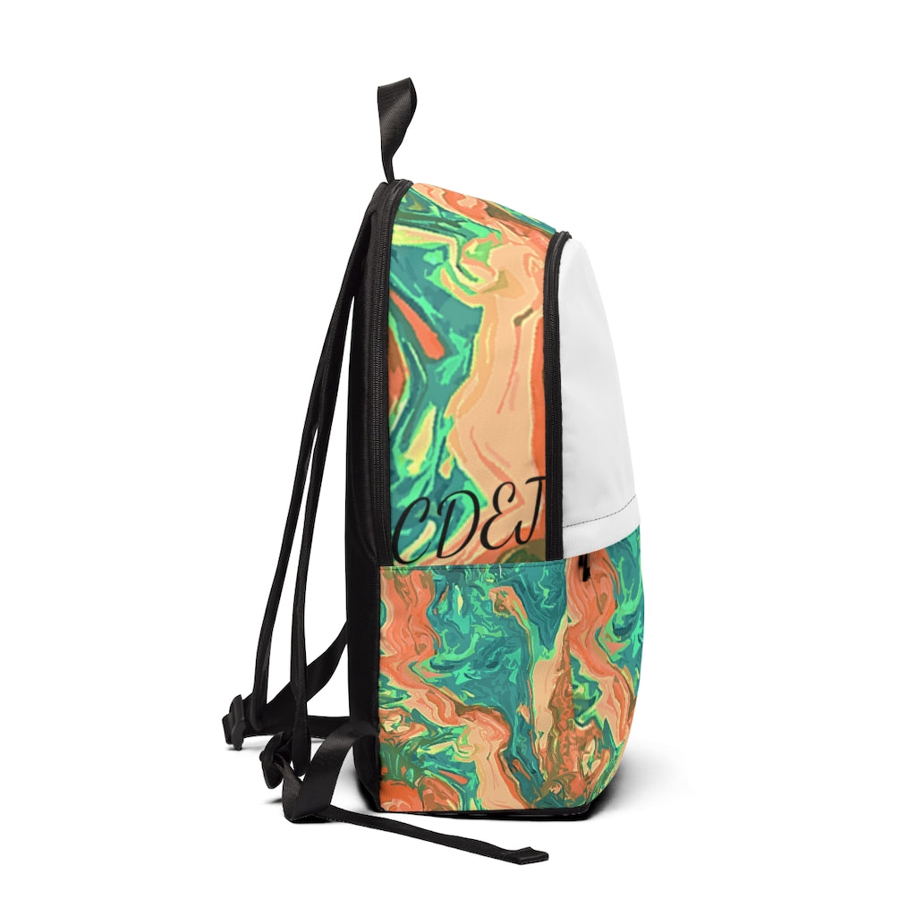 CDEJ Green Marble Unisex Fabric Backpack