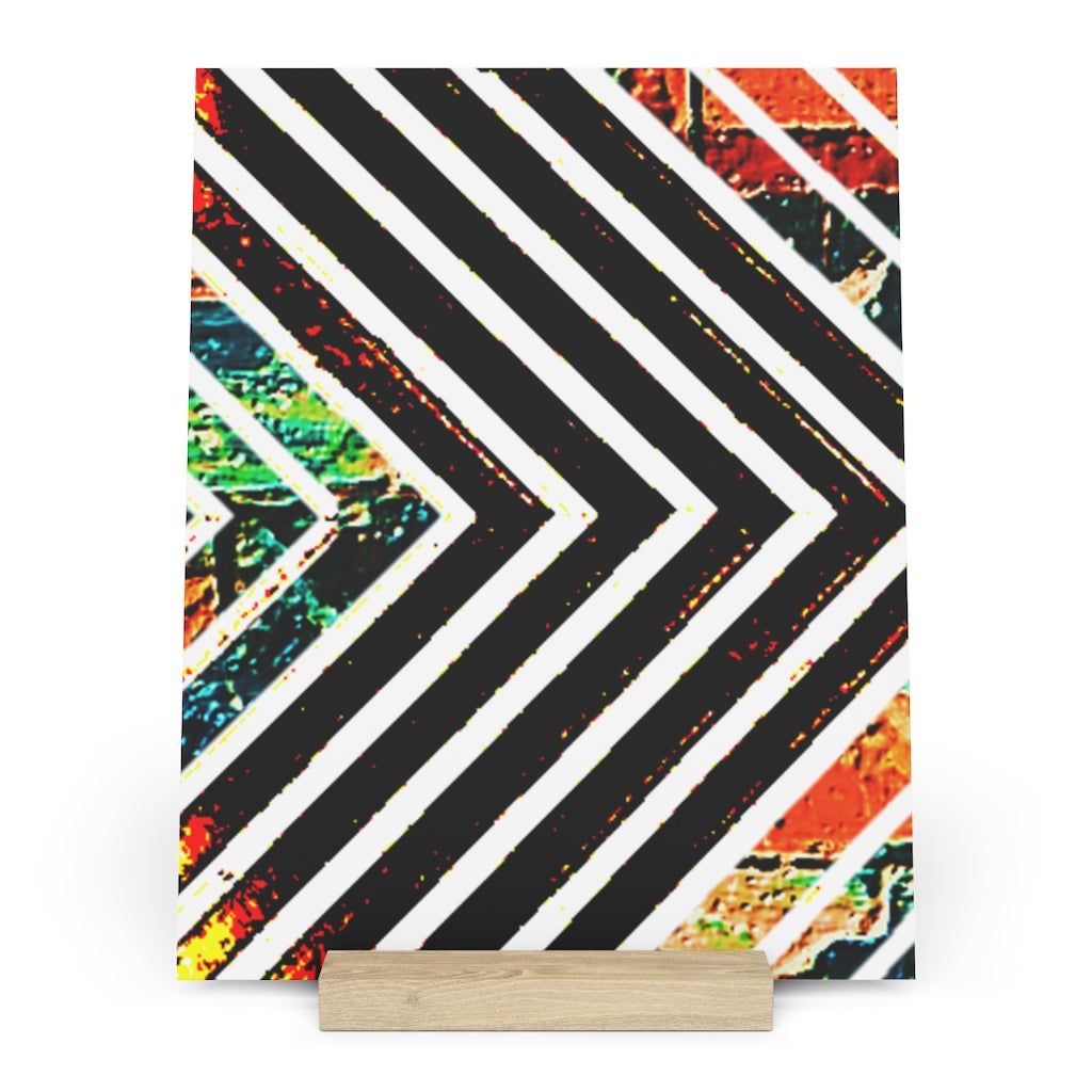 Multi-Colored Stripped Gallery Board with Stand