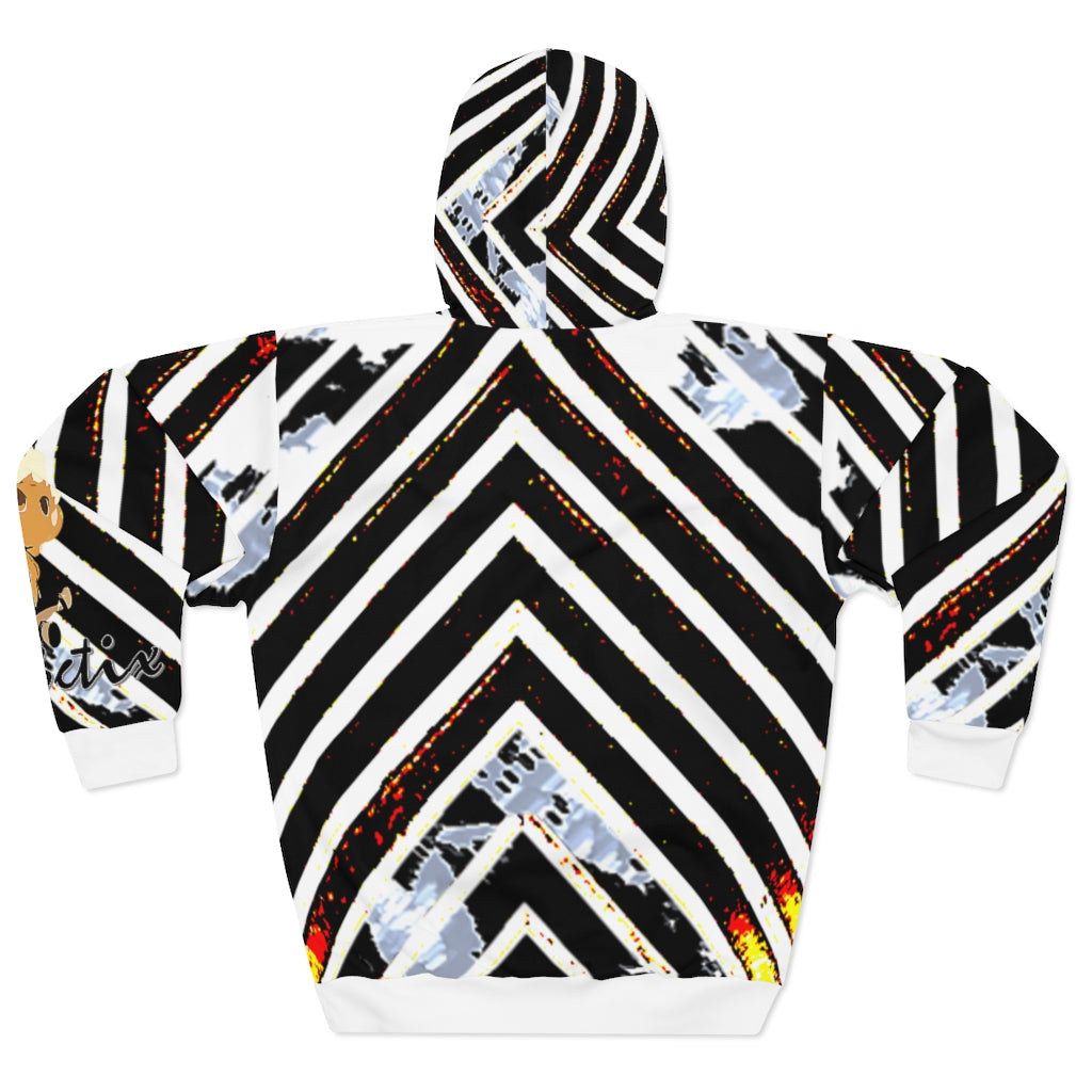 Stripped Branded AOP Unisex Pullover Hoodie