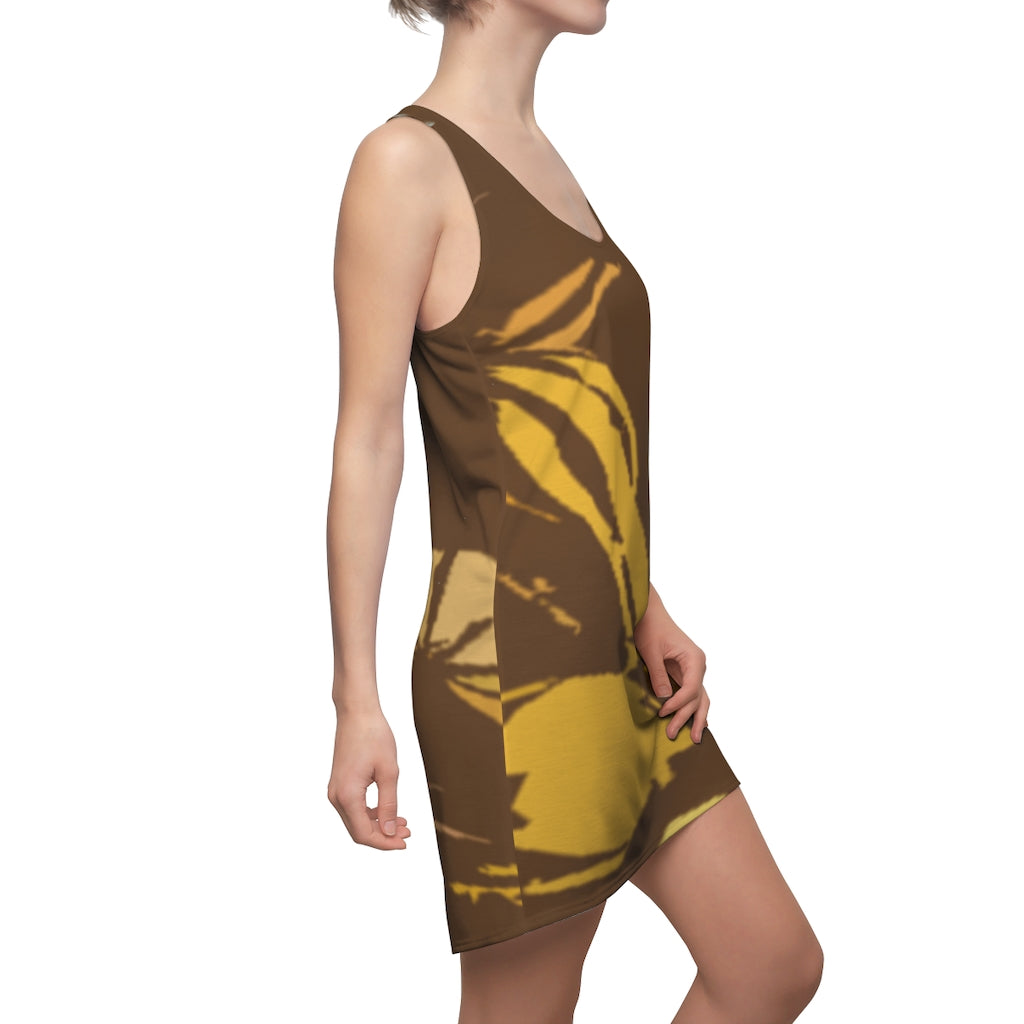 Brown Women's Cut & Sew Racerback Dress