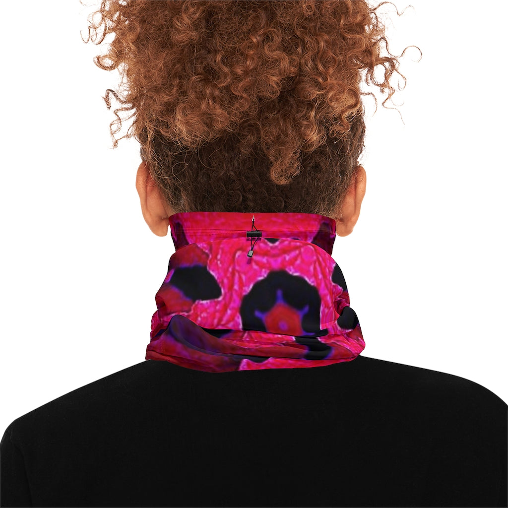 Red Winter Neck Gaiter With Drawstring