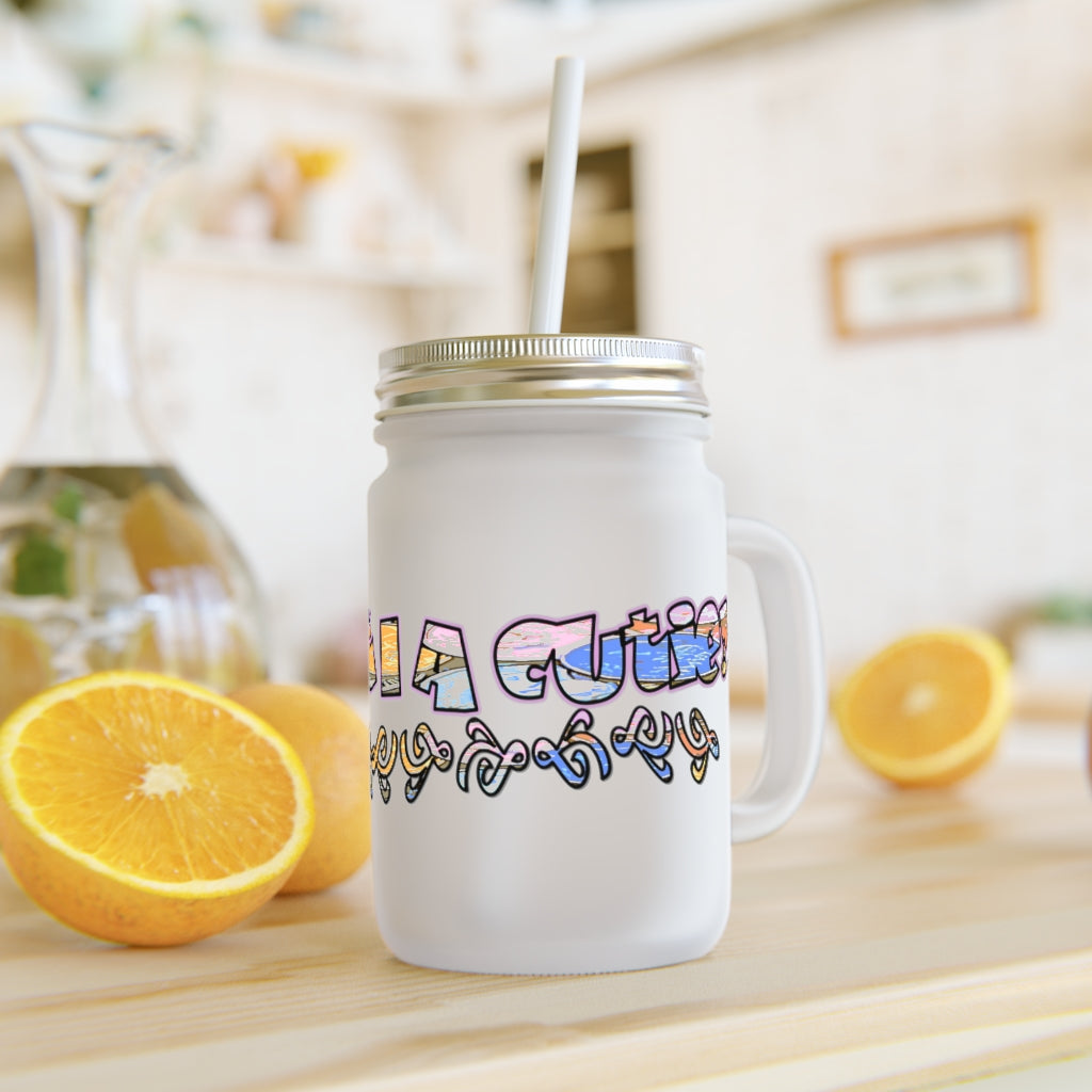 Graphic "Cutie" Mason Jar