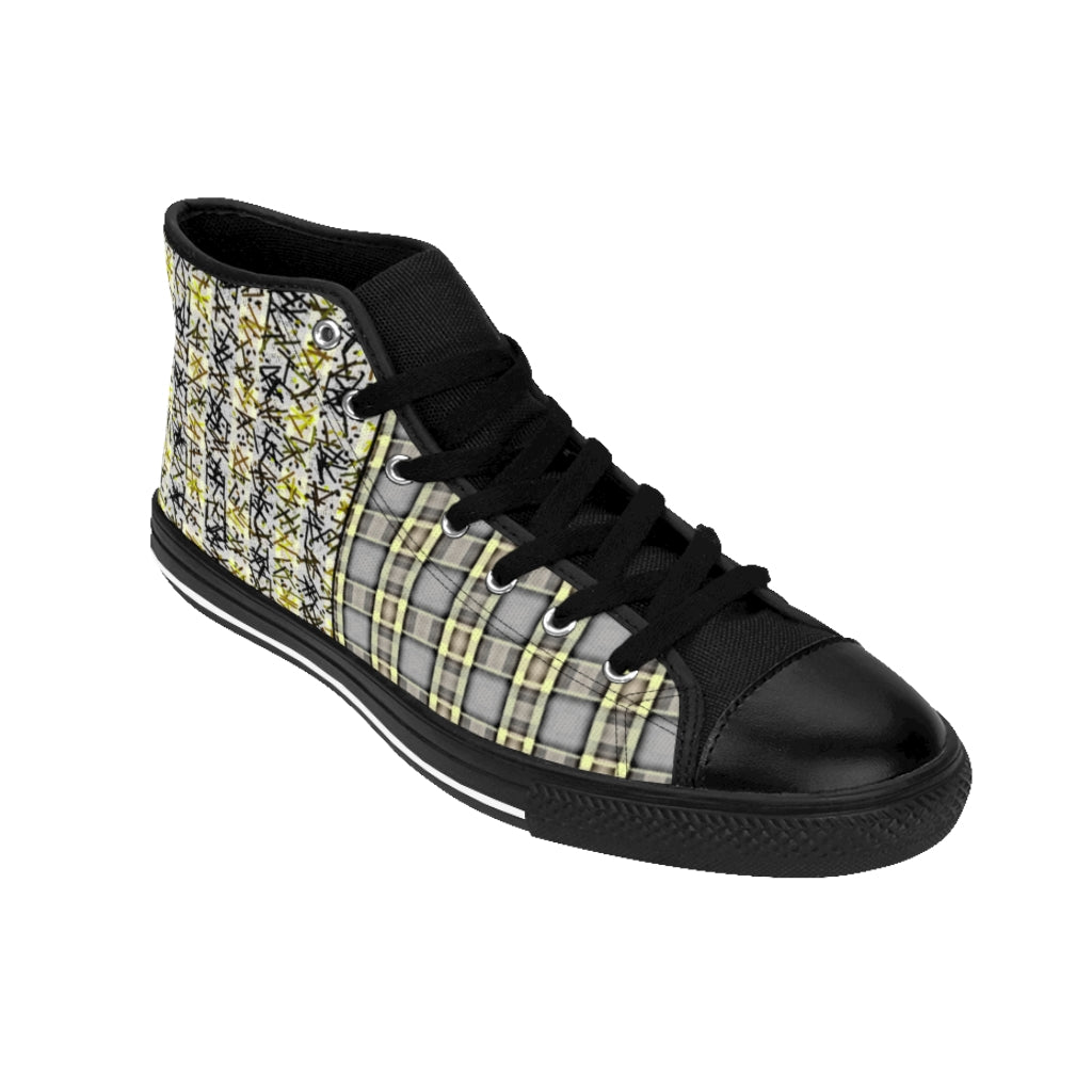 Patchwork Plad Men's High-top Sneakers