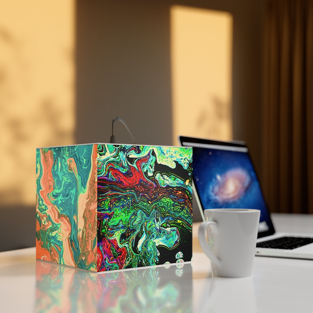 CDEJ Green Marble Light Cube Lamp