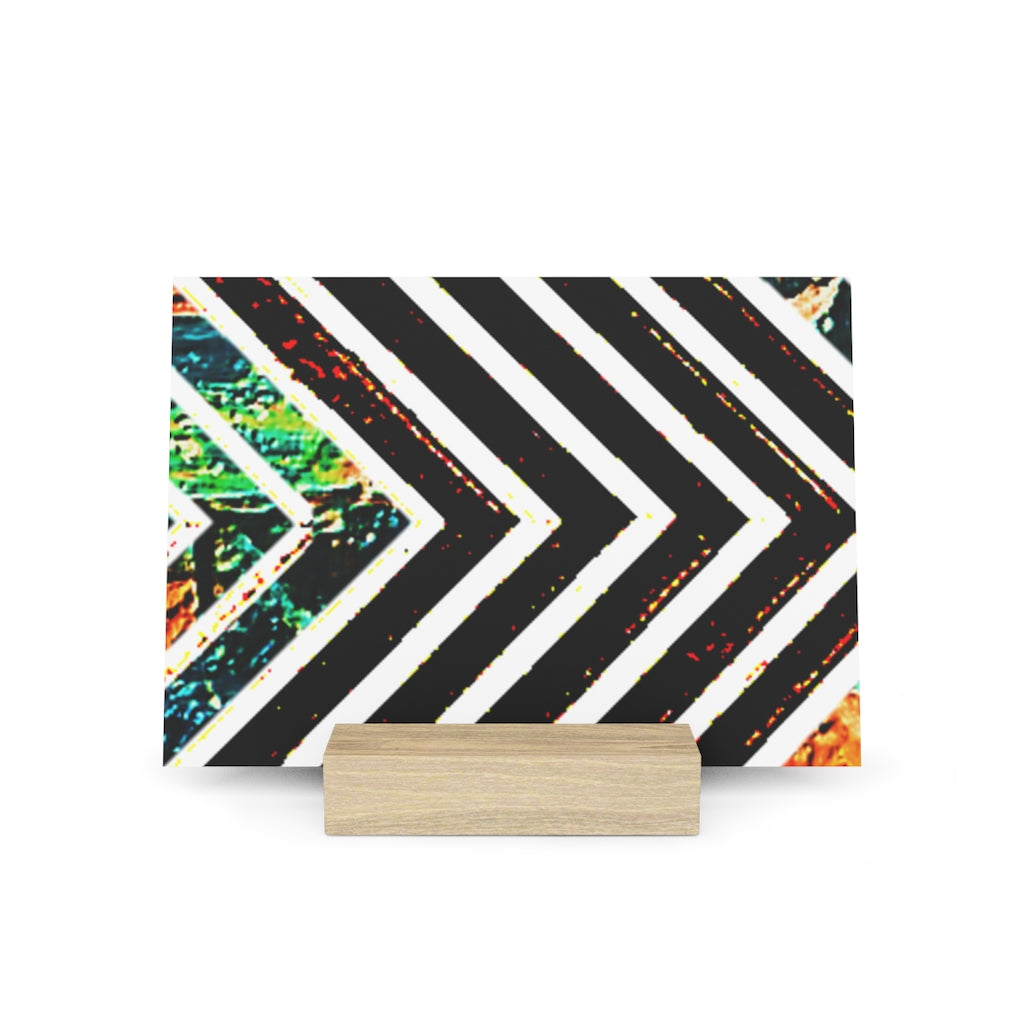 Multi-Colored Stripped Gallery Board with Stand