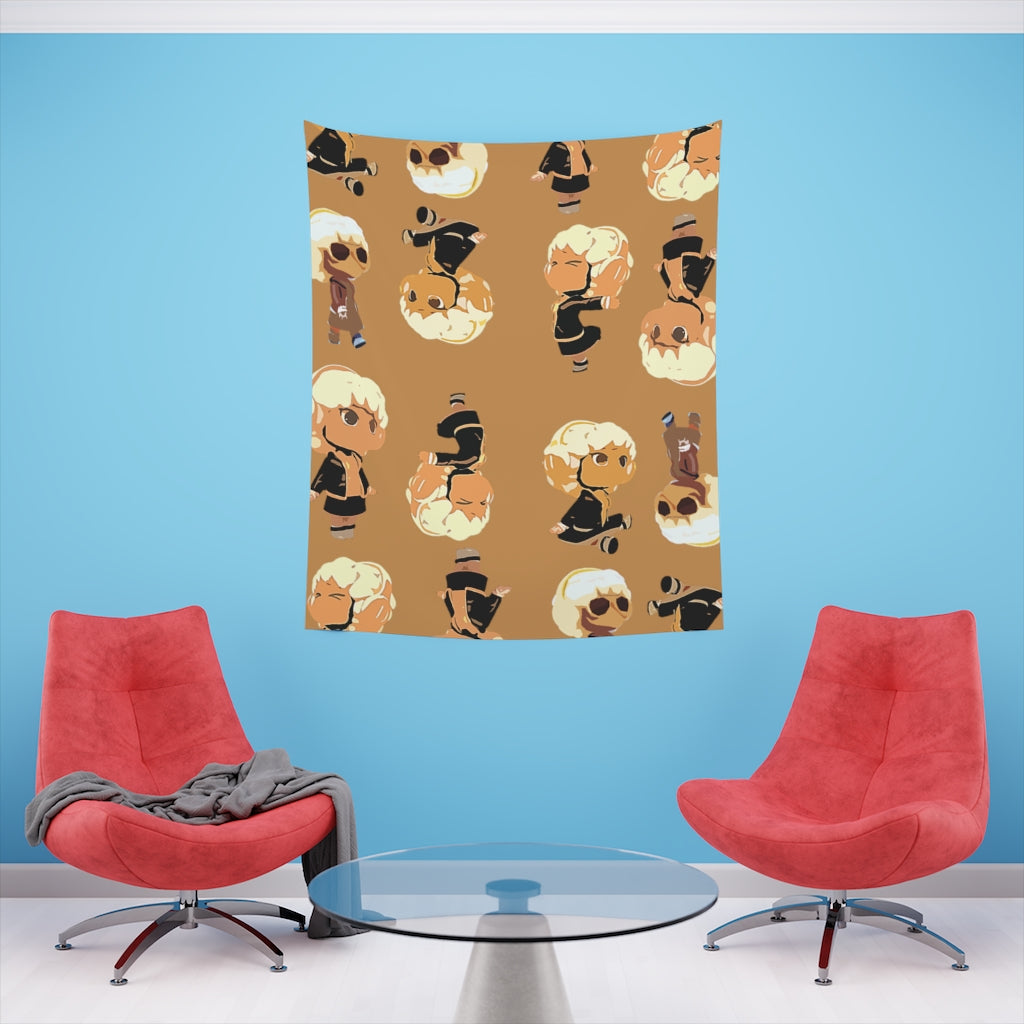 Orange Printed Wall Tapestry