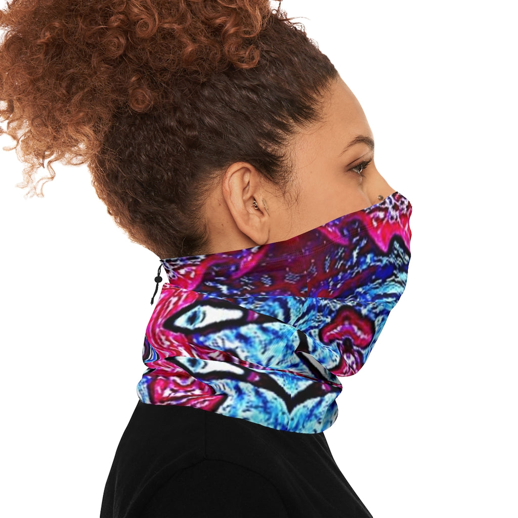 Multi-Colored Winter Neck Gaiter With Drawstring