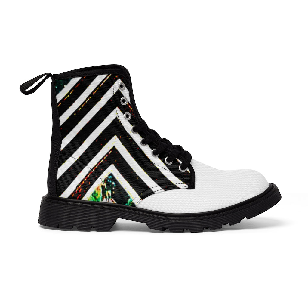 Stripped Women's Canvas Boots