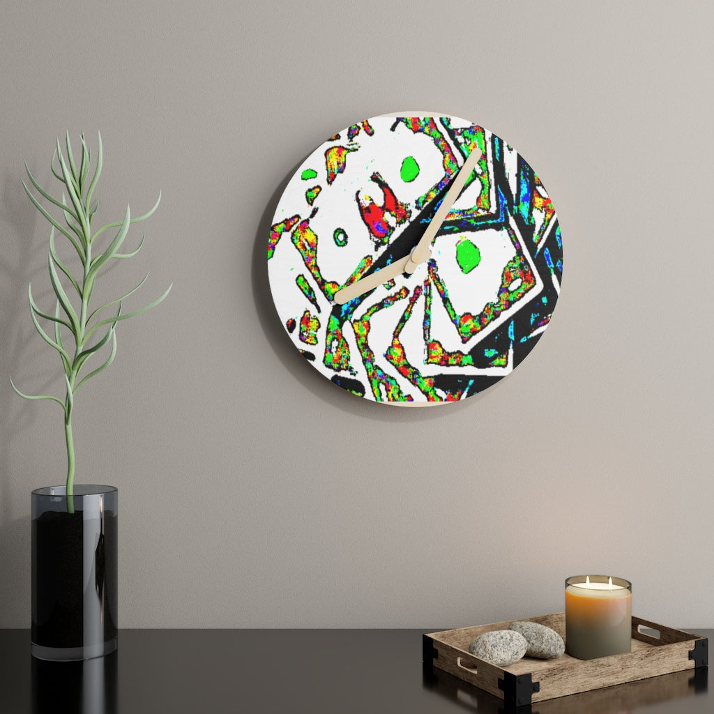 Painted Money Wooden Wall Clock