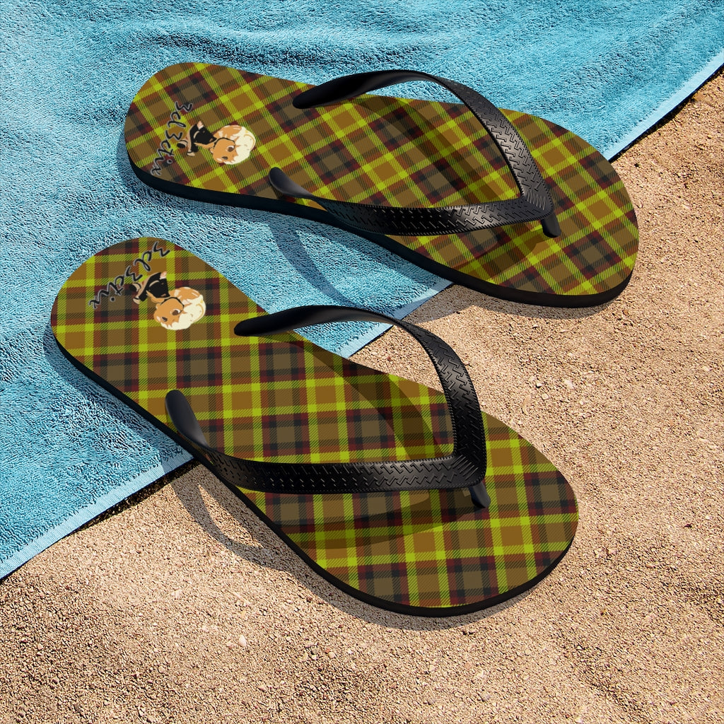 Branded Plad Unisex Flip-Flops