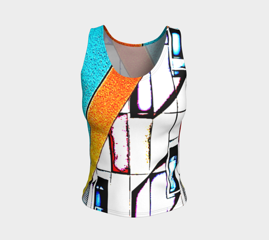 abstract fitted tank top