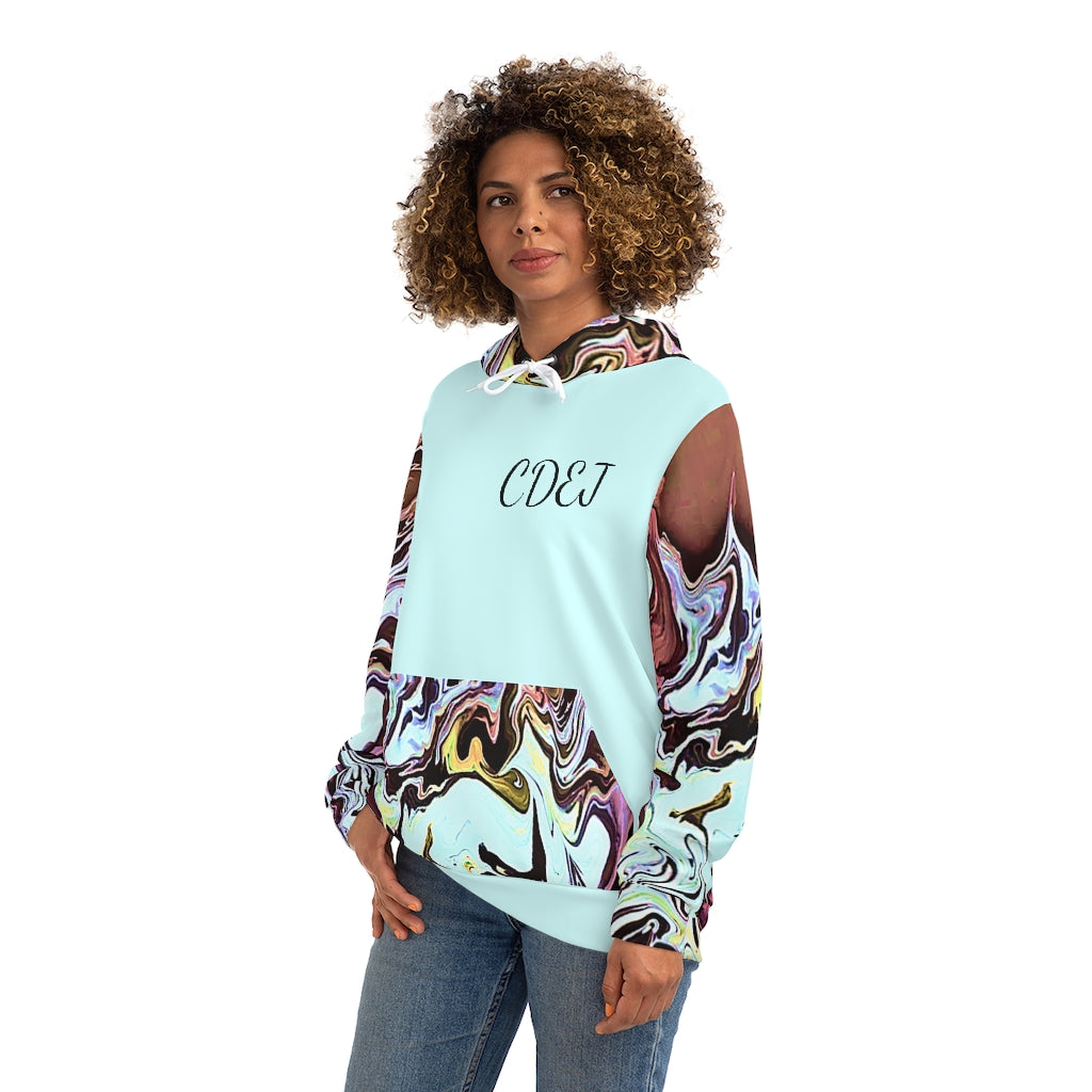 CDEJ Turquoise Marble AOP Fashion Hoodie