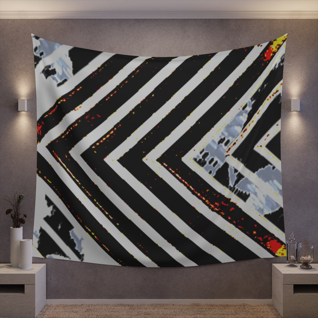 Stripped Printed Wall Tapestry