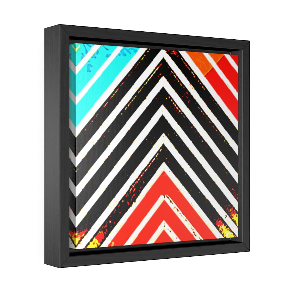 Abstract Stripped Gallery Canvas Wraps, Square Frame