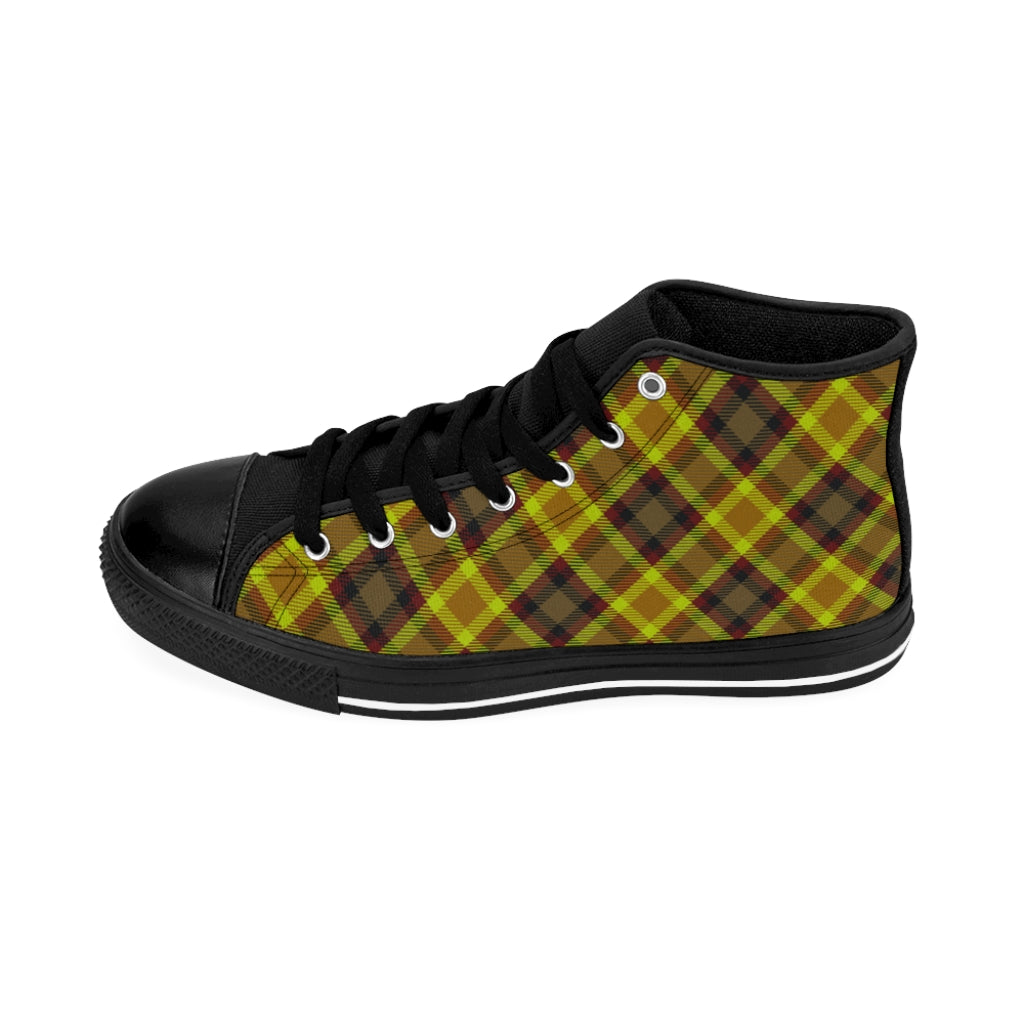 Branded Plad Men's High-top Sneakers