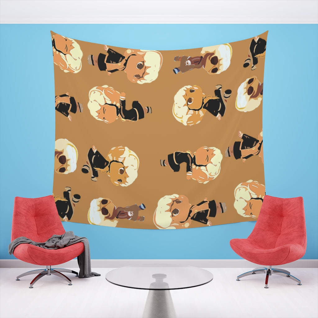 Orange Printed Wall Tapestry