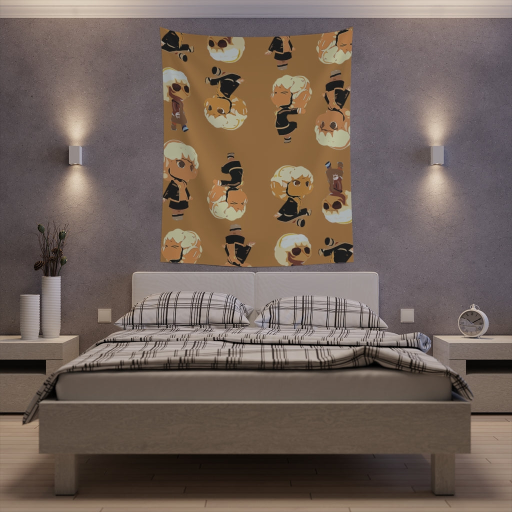 Orange Printed Wall Tapestry