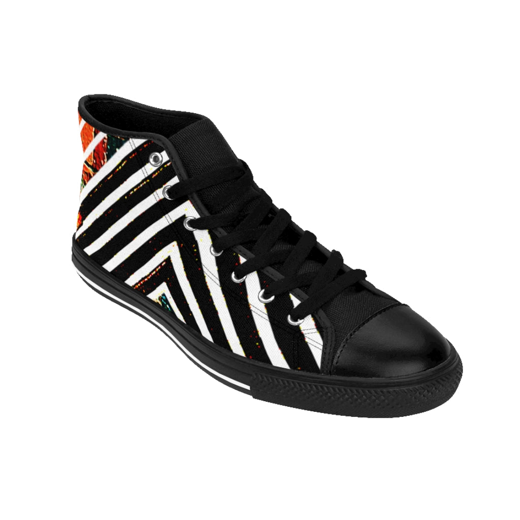 Cracked Special Stripped Men's High-top Sneakers