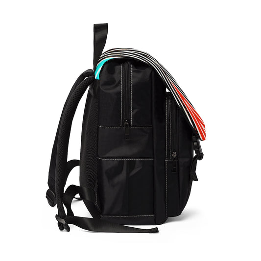 Special Stripped Unisex Casual Shoulder Backpack