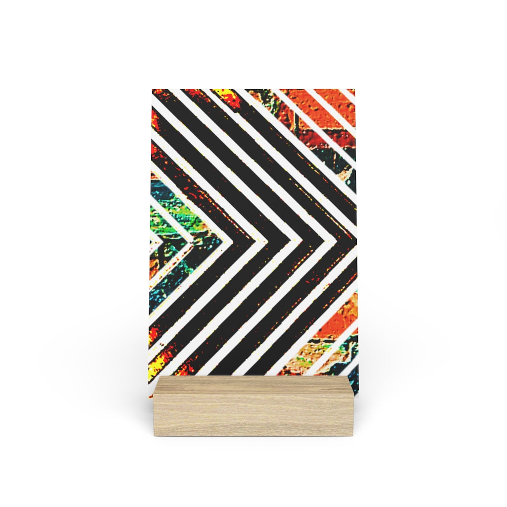 Multi-Colored Stripped Gallery Board with Stand