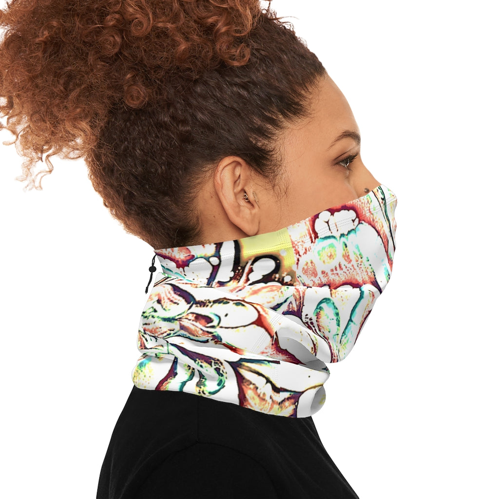 Psycho Print Winter Neck Gaiter With Drawstring