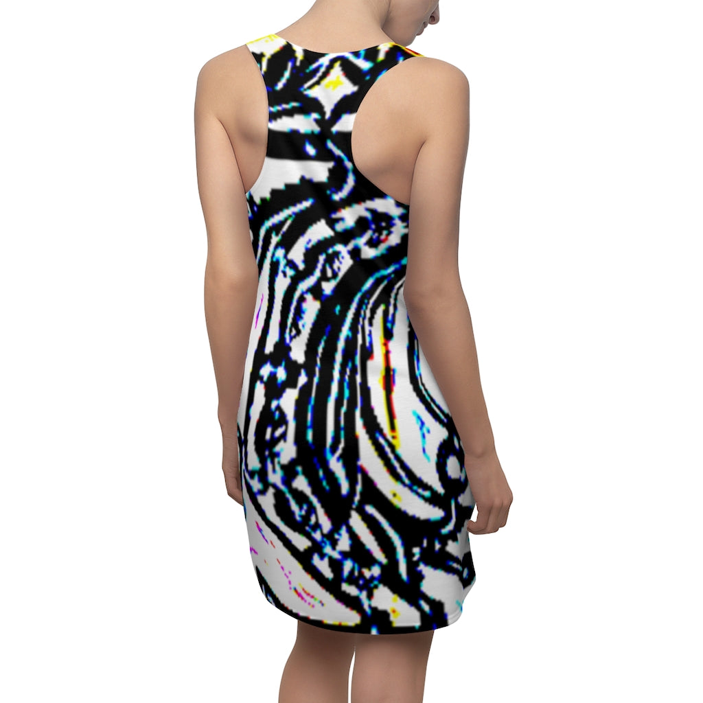 Faux Baroque Print Cut & Sew Racerback Dress