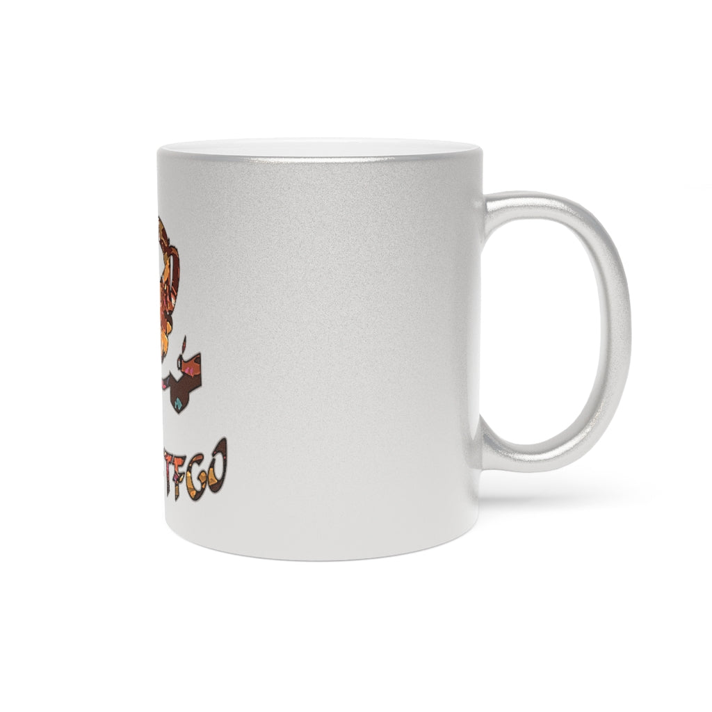 Graphic "Coffee" Metallic Mug (Silver\Gold)