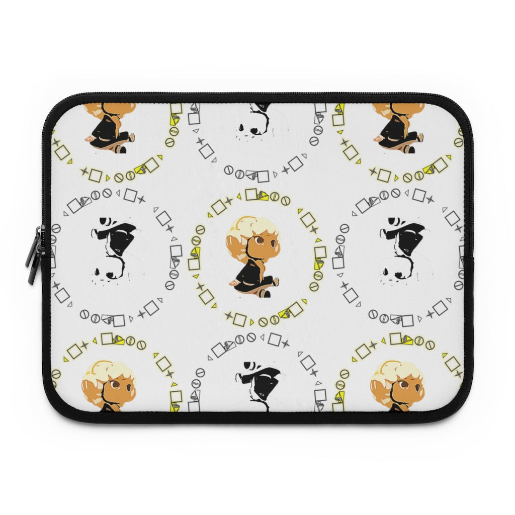 Logo Patterned Laptop Sleeve