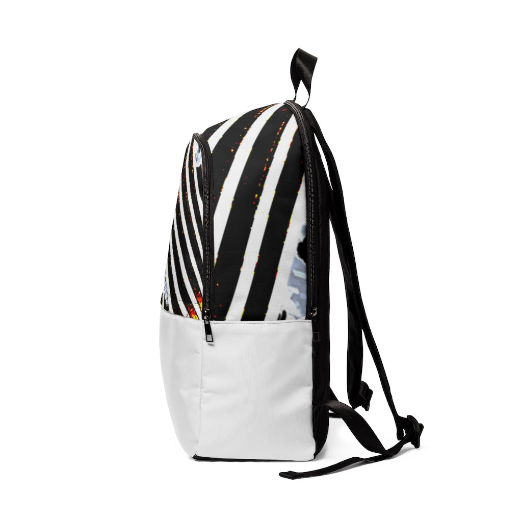 Stripped Unisex Fabric Backpack