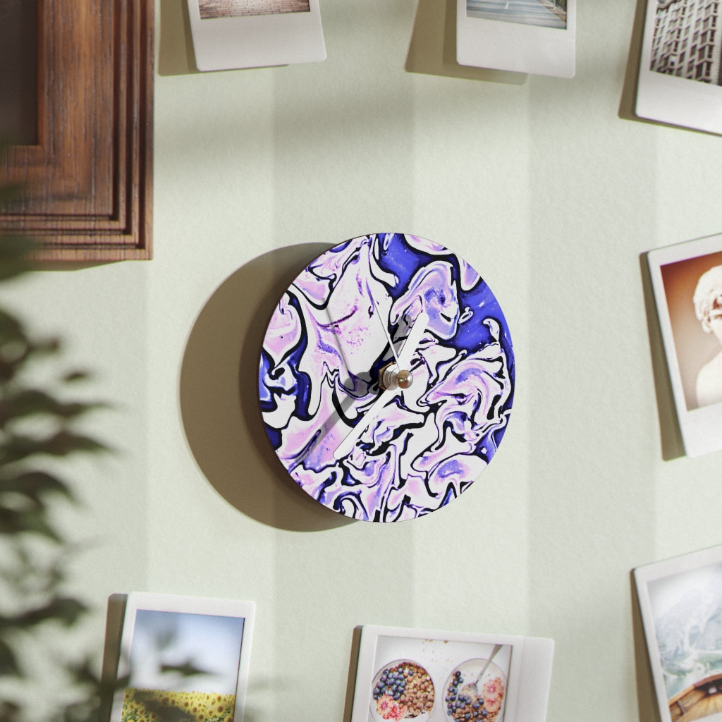 CDEJ Purple Marble Wall Clocks