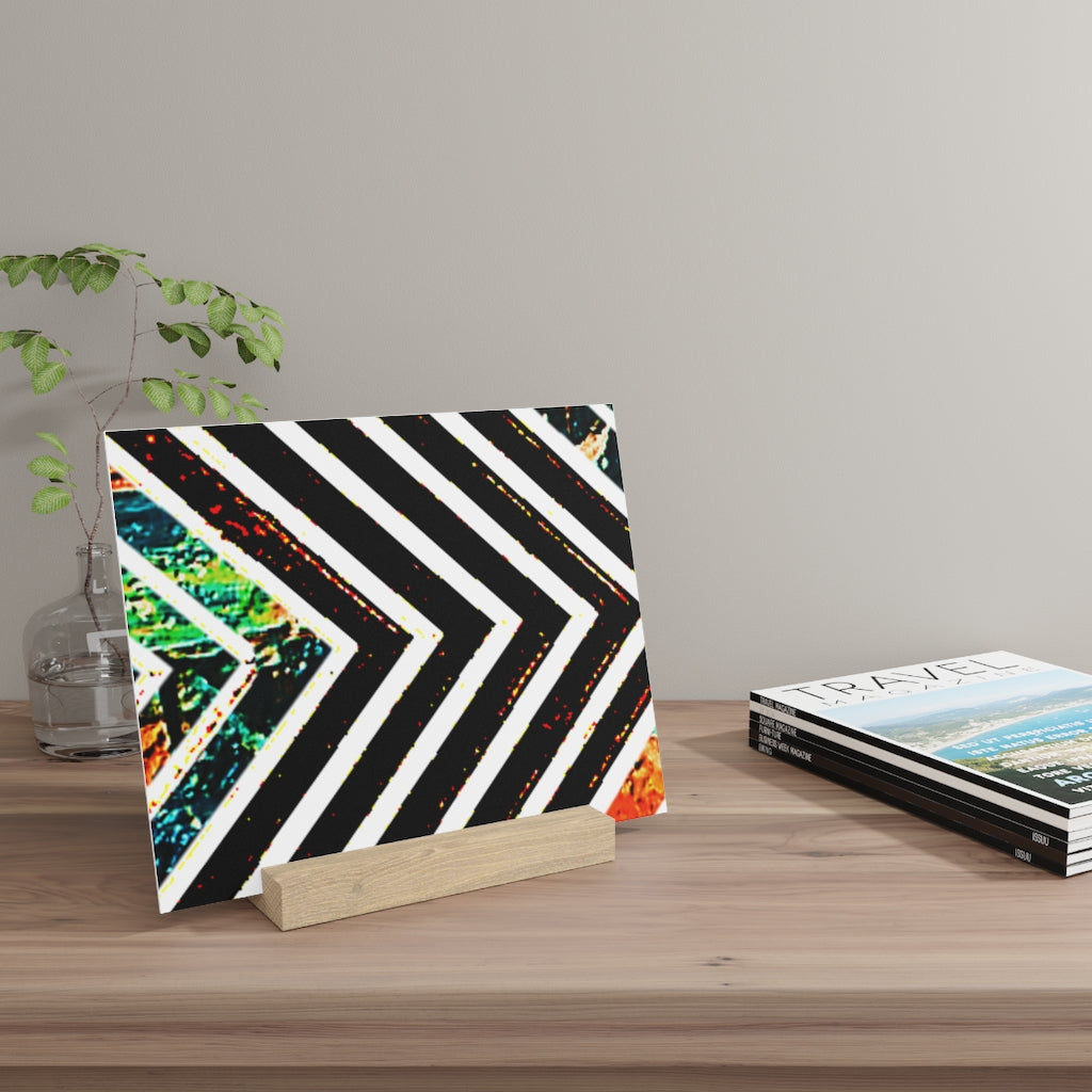 Multi-Colored Stripped Gallery Board with Stand