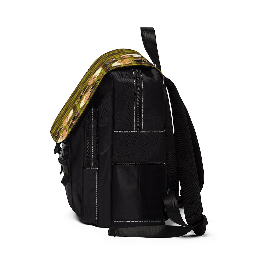 Branded Mixed Plad Unisex Casual Shoulder Backpack