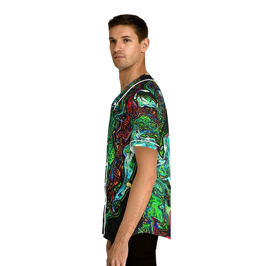 CDEJ Dark Green Marble Men's Baseball Jersey (AOP)